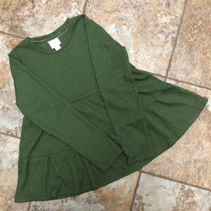 Falls Creek large 10/12 long sleeve green shirt